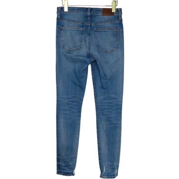 Madewell 9" High Rise Skinny Jeans Size 27 Distressed Ripped Medium Wash - Picture 10 of 14